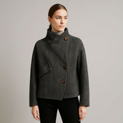 Short Woolen Herringbone Jacket