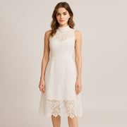 Embroidered Lace Long Tank Dress