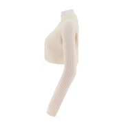 Cropped Merino Wool Pullover Sweater