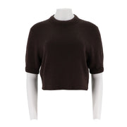 Womens Merino Wool Nylon Blend Short Sleeve Sweater