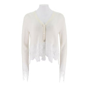 Embroidered Lace Merino Wool Cardigan