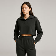 Flip Collar Short Thin Hoodie