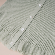 Ribbed Cardigan With Detachable Neck Tie