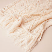 U-Neck Sleeveless Sweater With Fringed Hem