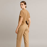 Relaxed Crossover Back Button Up Top