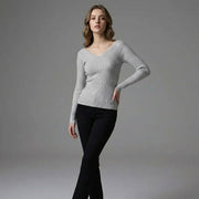 Slim Fit Long Sleeved V-Neck Pullover