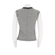 Round Neck Sleeveless Striped Shirt