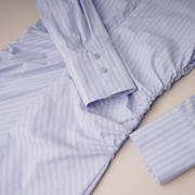 Gathered Poplin Shirt Dress