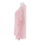 Collared Crochet Stitch Knit Pullover
